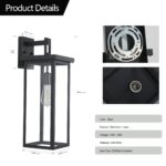1 Set Farmhouse 1-Light Outdoor Wall Sconce – Black Exterior Lantern for Porch or Front Door