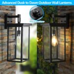 1 Set Outdoor Wall Light Fixture – 1-Light Black Lantern with Built-in Sensor, Waterproof