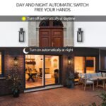 1 Set Outdoor Wall Light Fixture – 1-Light Black Lantern with Built-in Sensor, Waterproof