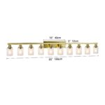 10 Light Gold Bathroom Vanity Light Fixture, Modern Wall Sconce with Clear Glass - Image 6