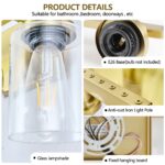 10 Light Gold Bathroom Vanity Light Fixture, Modern Wall Sconce with Clear Glass - Image 5