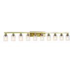 10 Light Gold Bathroom Vanity Light Fixture, Modern Wall Sconce with Clear Glass