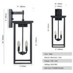 4-Light 25.6 Outdoor Wall Sconce – Black Waterproof Porch Light Fixture