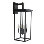 4-Light 25.6 Outdoor Wall Sconce – Black Waterproof Porch Light Fixture