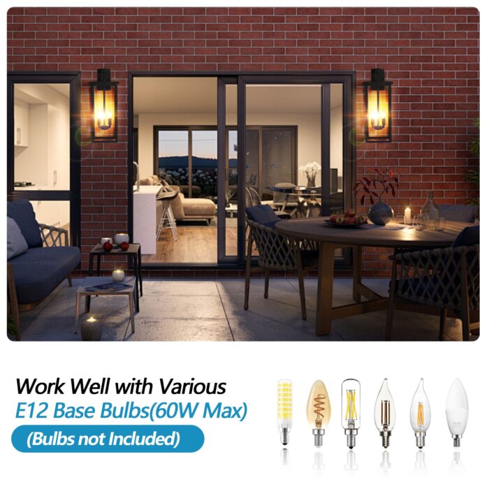4-Light 25.6 Outdoor Wall Sconce – Black Waterproof Porch Light Fixture