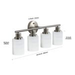 4-Light Brushed Nickel Vanity Sconce – Modern Bathroom Wall Lamp with Frosted Glass - Image 7