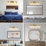 4 Light Gold Vanity Light with Clear Glass Shades, E26 Bulb Compatible Bathroom Fixture - Image 3