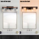 4 Light Vanity Light Farmhouse Bathroom Wall Fixture With Clear Glass Shades - Image 3