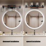 4 Light Vanity Light Farmhouse Bathroom Wall Fixture With Clear Glass Shades - Image 2