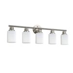 5-Light Brushed Nickel Vanity Light – Modern Bathroom Wall Lamp (No Bulbs Included)