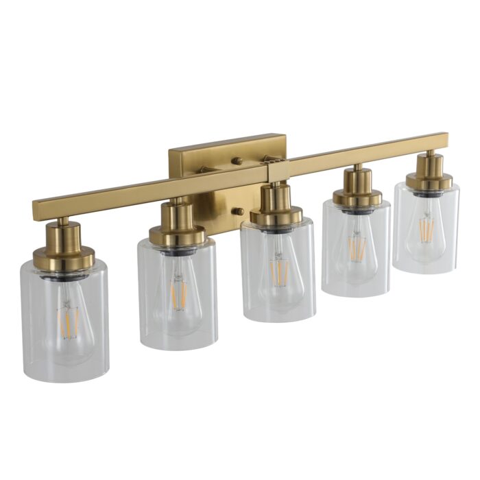 5 Light Luxury Gold Vanity Light – Modern Contemporary Bathroom Lighting Fixture - Image 1