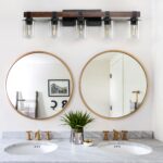 5 Light Vanity Light, Rustic Farmhouse Bathroom Wall Lamp With Clear Glass - Image 4