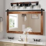 5 Light Vanity Light, Rustic Farmhouse Bathroom Wall Lamp With Clear Glass - Image 2