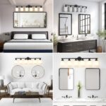6-Light Vanity Light – Modern Black Bathroom Wall Fixture with Frosted Glass Shades - Image 4