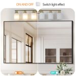 Brushed Gold 6-Light Vanity Wall Sconce with Frosted Glass for Bathroom or Hallway - Image 5