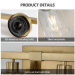 Brushed Gold Vanity Light, Contemporary Bathroom Fixture with 6 Lights - Image 5