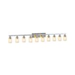 Chrome Vanity Light – Modern Bathroom Wall Fixture with Clear Glass Shades