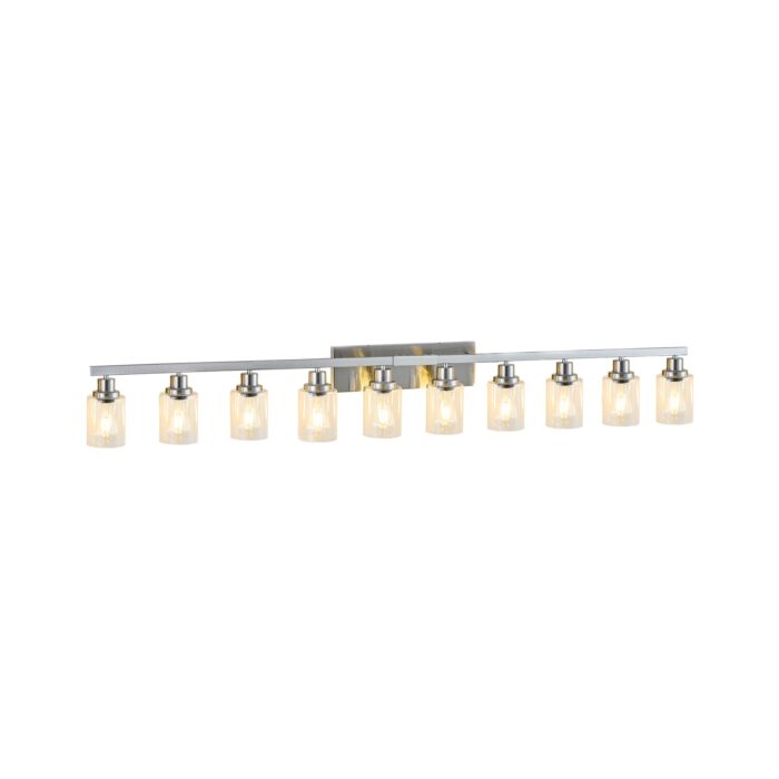 Chrome Vanity Light – Modern Bathroom Wall Fixture with Clear Glass Shades - Image 1