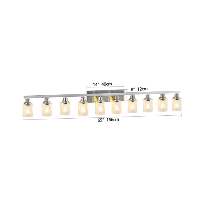 Chrome Vanity Light – Modern Bathroom Wall Fixture with Clear Glass Shades - Image 6