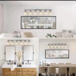 Contemporary 6-Light Vanity Light, Brushed Nickel Finish with Frosted Glass Shades - Image 4