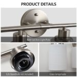 Contemporary 6-Light Vanity Light, Brushed Nickel Finish with Frosted Glass Shades - Image 6