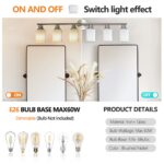 Contemporary 6-Light Vanity Light, Brushed Nickel Finish with Frosted Glass Shades - Image 5