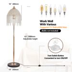 Crystal Floor Lamp – Elegant Waterfall Style with Marble Textured Base, 3-Light Standing Lamp - Image 6