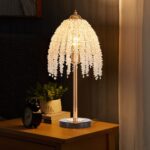 Crystal Table Lamp, 19-Inch Vintage Waterfall Style with Marble Base for Bedroom or Living Room - Image 4