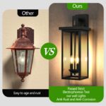 Farmhouse 2-Light Outdoor Wall Light – 21.7 Black Sconce with Dusk to Dawn Sensor