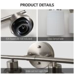 Modern 8-Light Vanity Light, Brushed Nickel Finish with Frosted Glass for Bathroom Mirror - Image 6