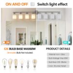 Modern 8-Light Vanity Light, Brushed Nickel Finish with Frosted Glass for Bathroom Mirror - Image 5