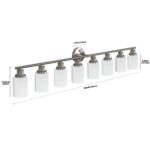Modern 8-Light Vanity Light, Brushed Nickel Finish with Frosted Glass for Bathroom Mirror - Image 7