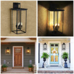 Outdoor Wall Sconce – 29.5 Black 4-Light Waterproof Lighting Fixture with Clear Glass