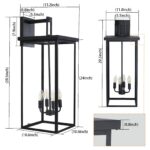 Outdoor Wall Sconce – 29.5 Black 4-Light Waterproof Lighting Fixture with Clear Glass