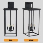 Outdoor Wall Sconce – 29.5 Black 4-Light Waterproof Lighting Fixture with Clear Glass
