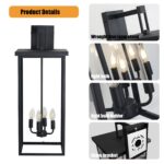 Outdoor Wall Sconce – 29.5 Black 4-Light Waterproof Lighting Fixture with Clear Glass