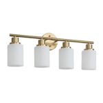 Over Mirror Vanity Light – 4-Light Brushed Gold Bathroom Wall Fixture