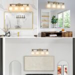 Over Mirror Vanity Light – 4-Light Brushed Gold Bathroom Wall Fixture - Image 4