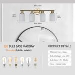 Over Mirror Vanity Light – 4-Light Brushed Gold Bathroom Wall Fixture - Image 7