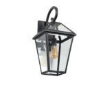 Retro Style Outdoor Wall Light - Black Lantern Farmhouse Exterior Wall Sconce