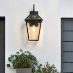 Retro Style Outdoor Wall Light - Black Lantern Farmhouse Exterior Wall Sconce