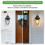 Retro Style Outdoor Wall Light - Black Lantern Farmhouse Exterior Wall Sconce