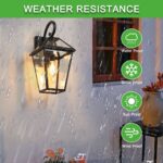 Retro Style Outdoor Wall Light - Black Lantern Farmhouse Exterior Wall Sconce