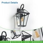 Retro Style Outdoor Wall Light - Black Lantern Farmhouse Exterior Wall Sconce