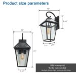 Retro Style Outdoor Wall Light - Black Lantern Farmhouse Exterior Wall Sconce