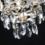 Luxury Gold Crystal Chandelier – 10-Light Large Modern K9 Crystal Pendant (22 Wide)
