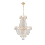 Luxury Gold Crystal Chandelier – 10-Light Large Modern K9 Crystal Pendant (22 Wide)