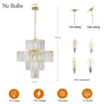 Luxury Gold Crystal Chandelier – 12-Light Round 4-Tier Pendant Light