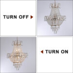 Luxury Gold Crystal Chandelier – 7-Light Modern Round K9 Crystal Pendant Light Fixture (17 Wide)