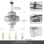 Modern 12-Light Black Crystal Chandelier – 4-Tier Round Luxury Pendant Light Fixture (20 Wide)